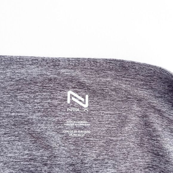 Nola Womens High Rise Elastic Waist Activewear Black Gray Capri Leggings Size 2X - Picture 5 of 12